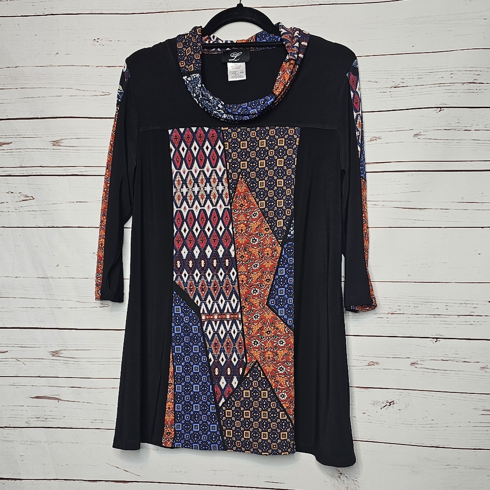 Libra Cowl Neck Patchwork Tunic - image 7